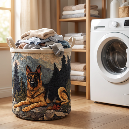 Quilted Laundry Basket - German Shepherd