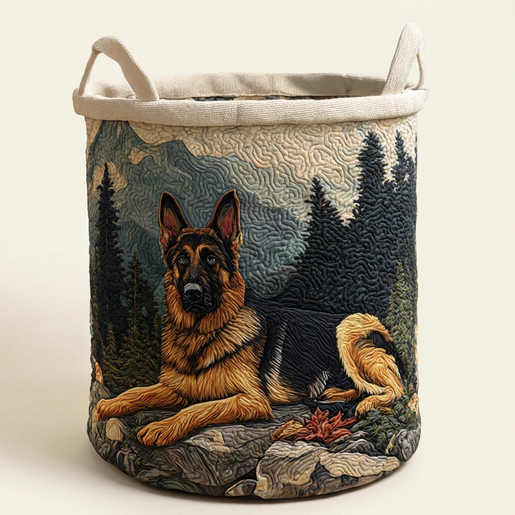 Quilted Laundry Basket - German Shepherd, studio photo
