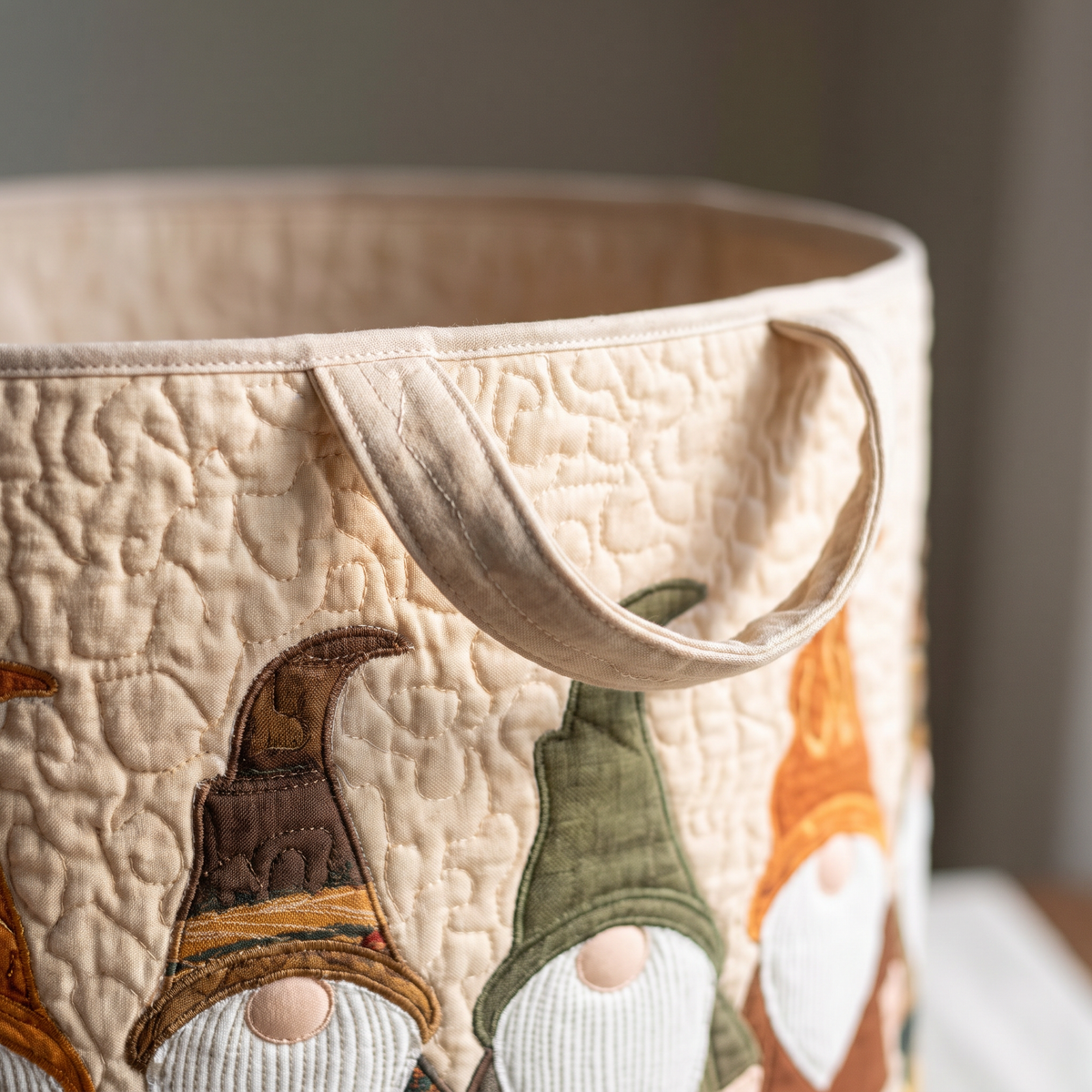 Quilted Laundry Basket - Gnome in the Pumpkin Patch