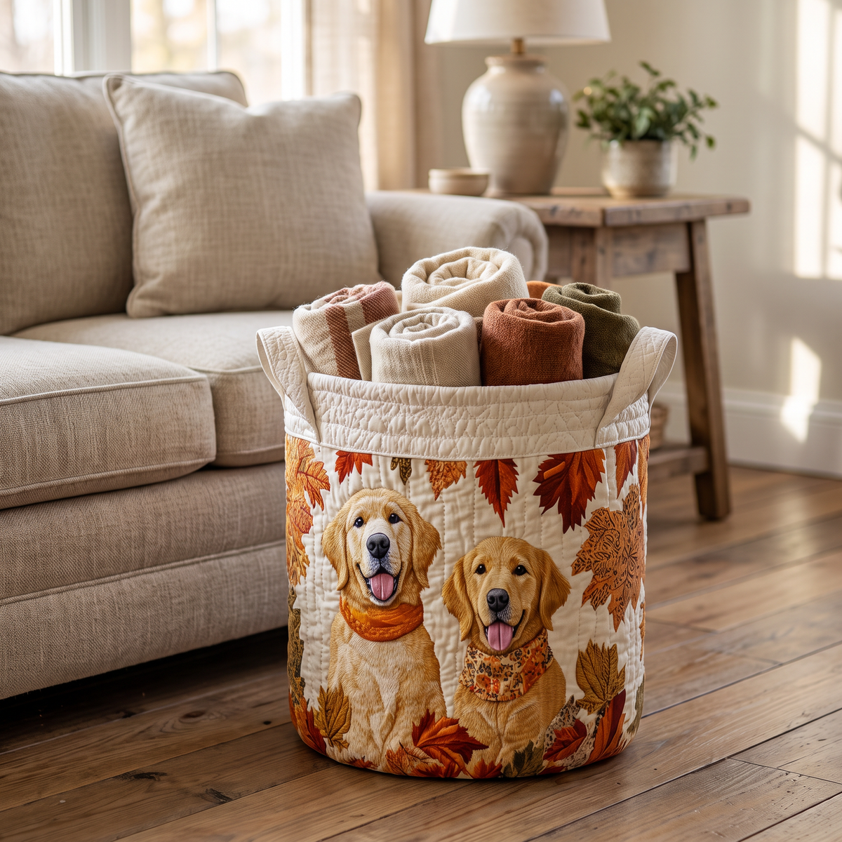 Quilted Laundry Basket - Golden Days