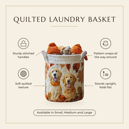 Quilted Laundry Basket - Golden Days features infographic