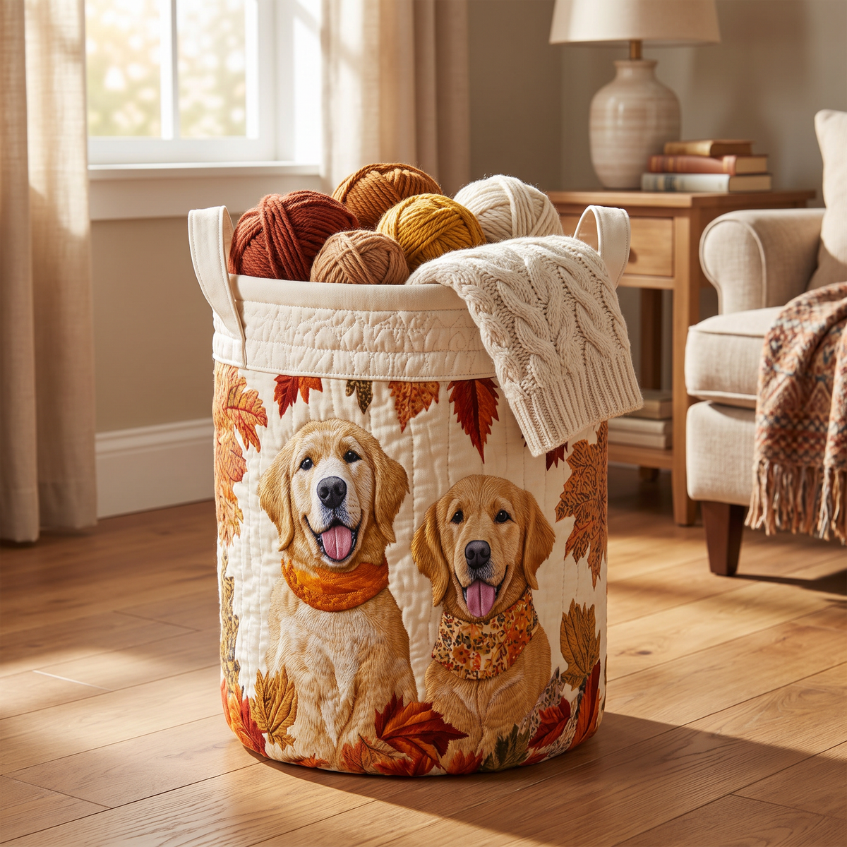 Quilted Laundry Basket - Golden Days