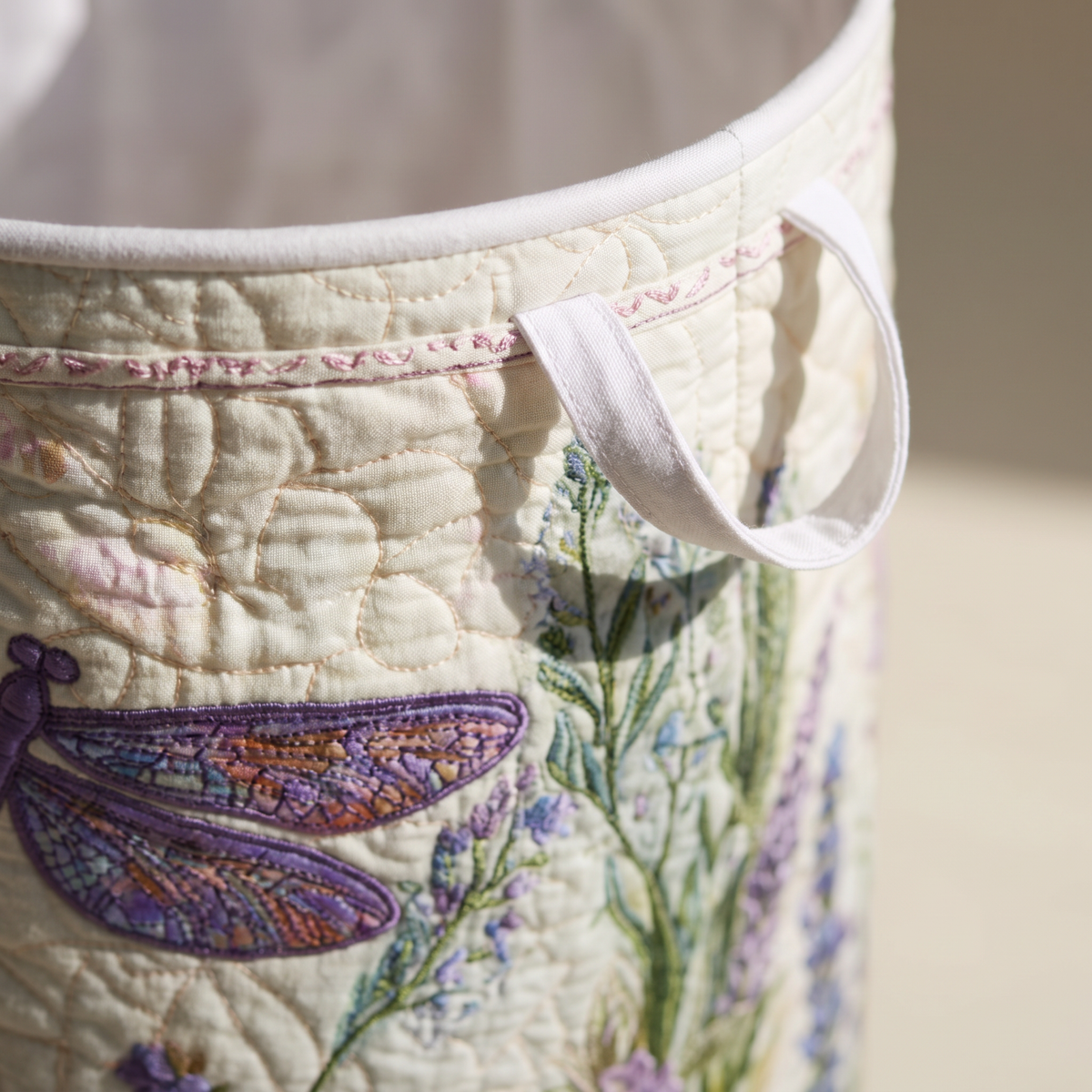 Quilted Laundry Basket - Golden Dragonfly
