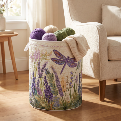Quilted Laundry Basket - Golden Dragonfly