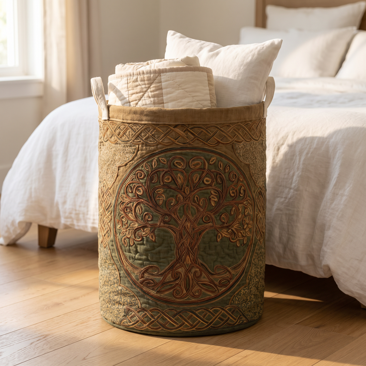 Quilted Laundry Basket - Golden Roots