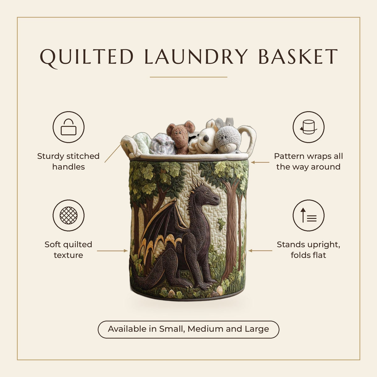Quilted Laundry Basket - Heartfelt Spirit features infographic