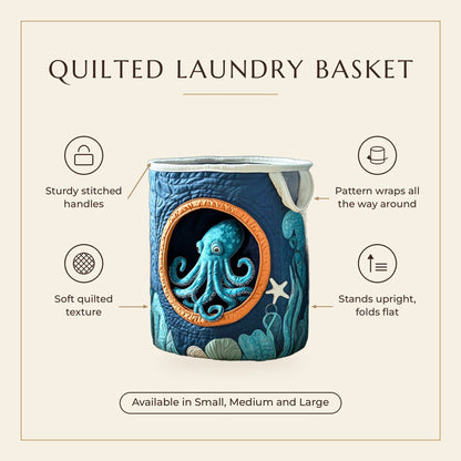 Quilted Laundry Basket - Hidden Octopus features infographic