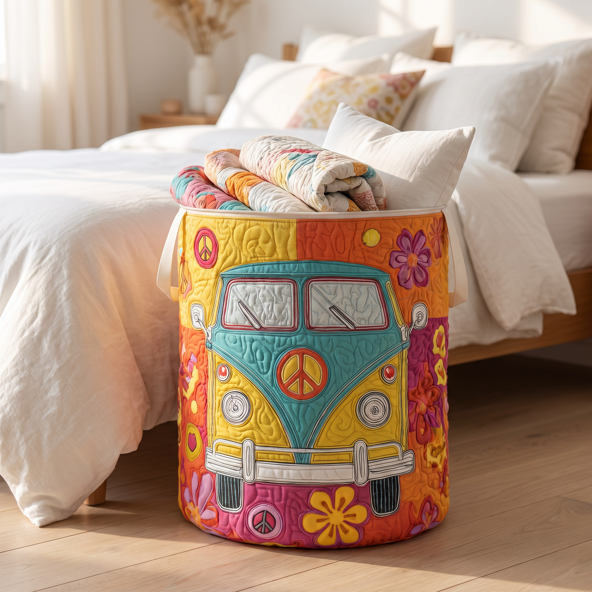 Quilted Laundry Basket - Hippie Style