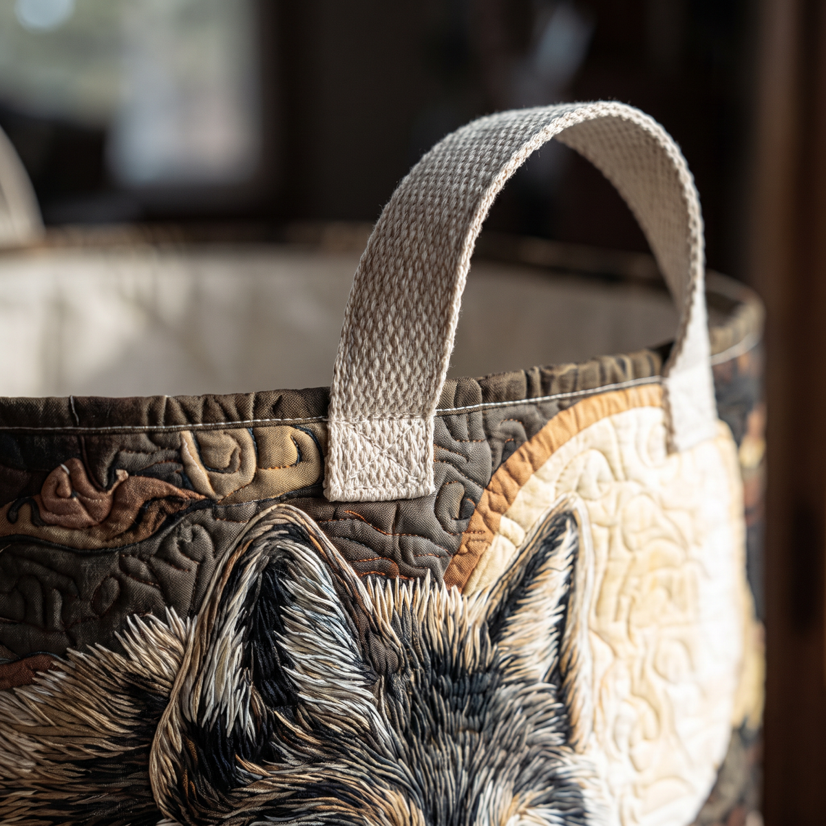 Quilted Laundry Basket - Howling at the Moon