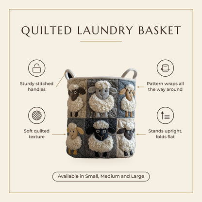 Quilted Laundry Basket - Joyful Peaks features infographic
