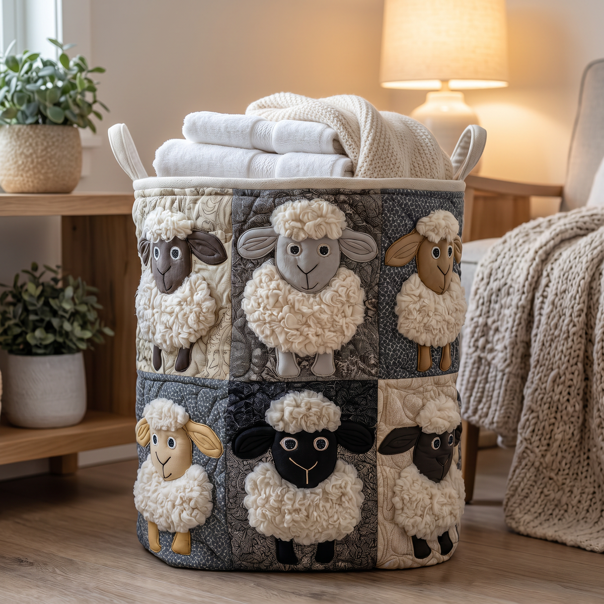 Quilted Laundry Basket - Joyful Peaks
