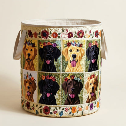 Quilted Laundry Basket - Labrador, studio photo