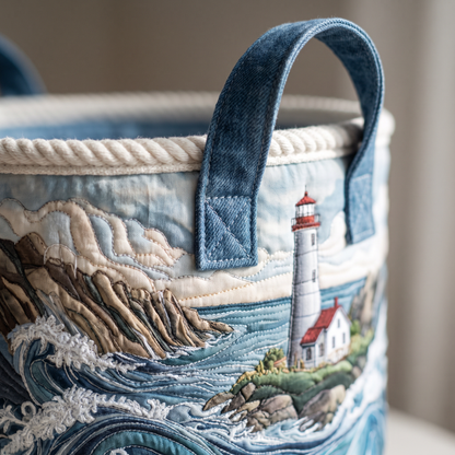 Quilted Laundry Basket - Lighthouse Bay