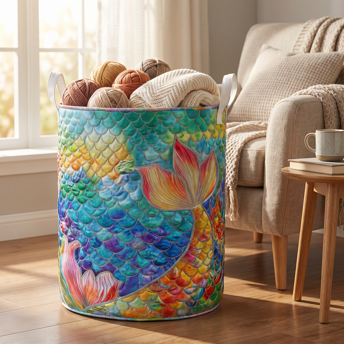 Quilted Laundry Basket - Marine Sparkle