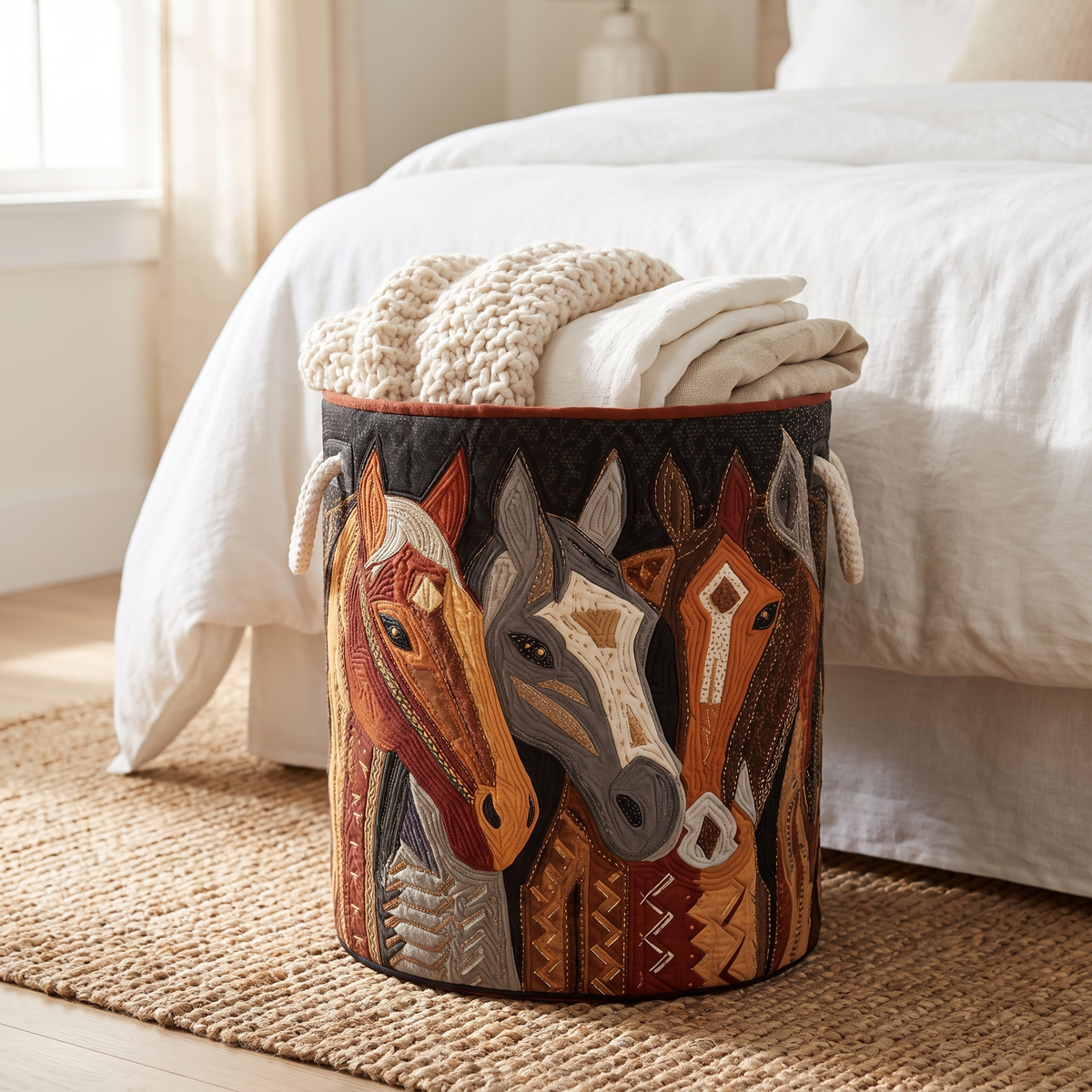 Quilted Laundry Basket - Mountain Hike