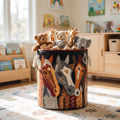 Quilted Laundry Basket - Mountain Hike