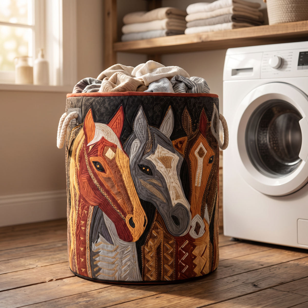 Quilted Laundry Basket - Mountain Hike