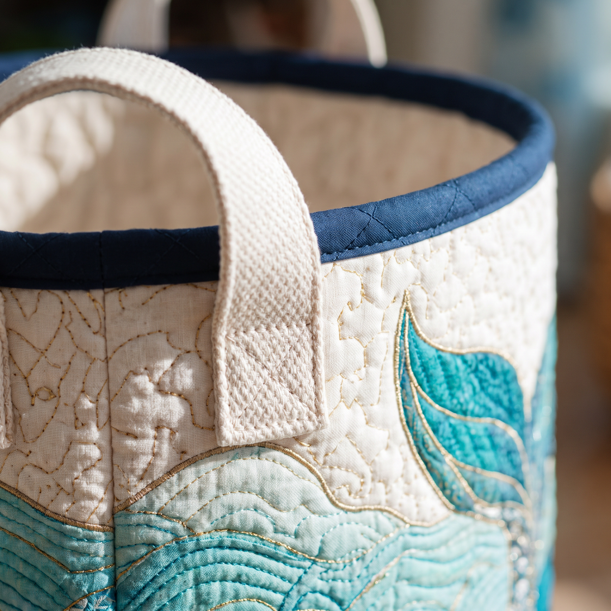 Quilted Laundry Basket - Mystic Stream