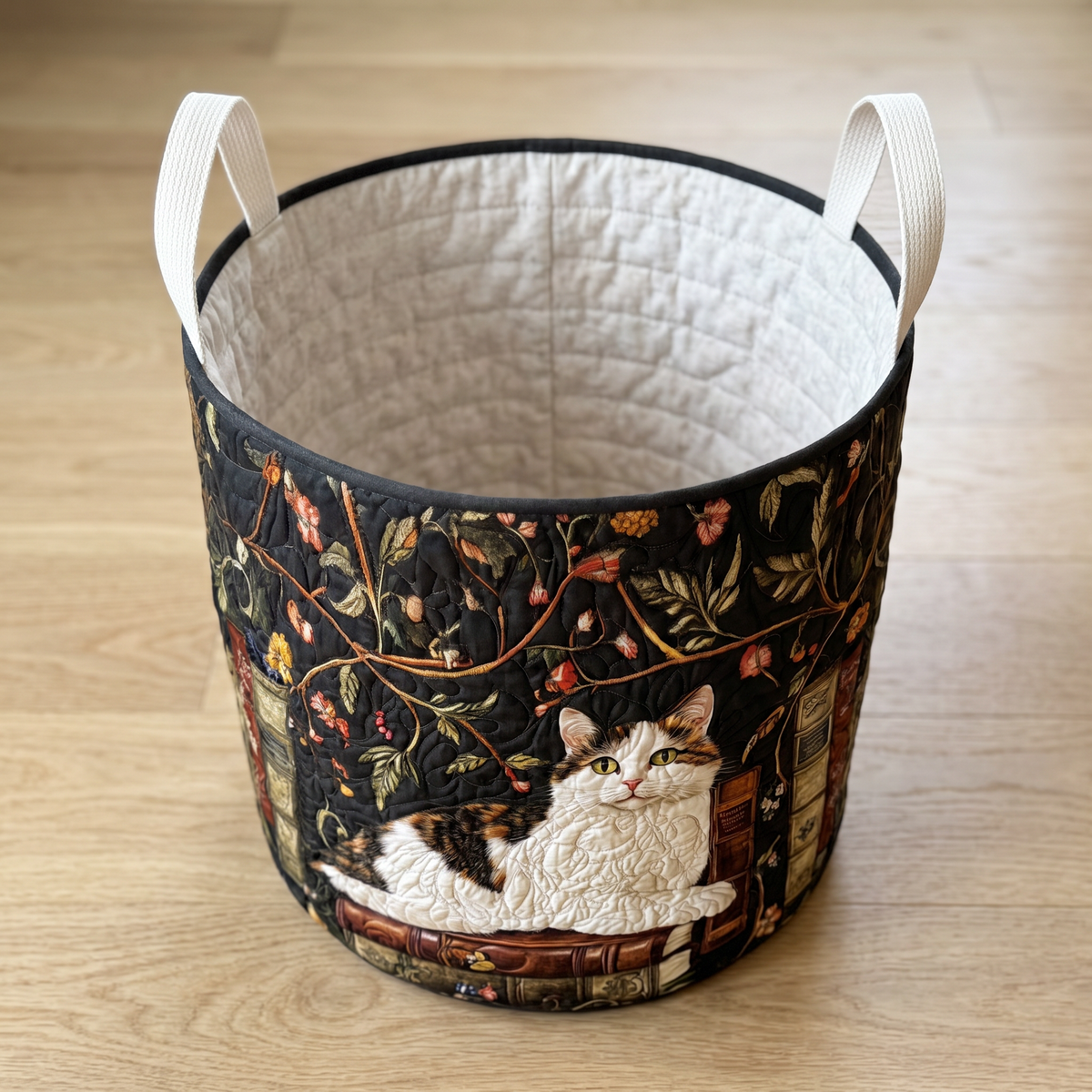 Quilted Laundry Basket - Mystical Cat