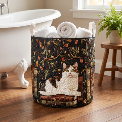Quilted Laundry Basket - Mystical Cat