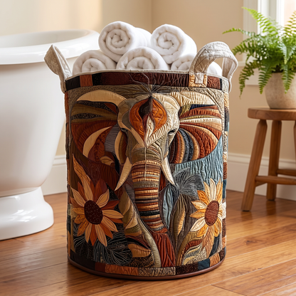 Quilted Laundry Basket - Mystical Elephant