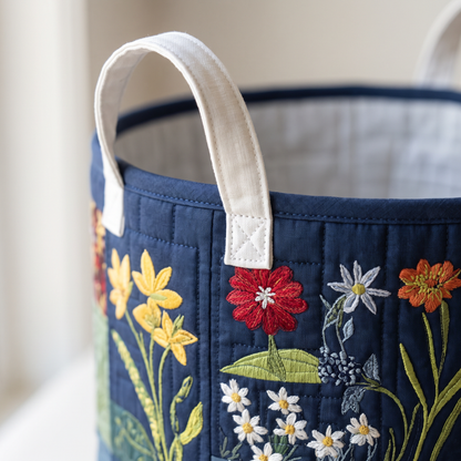 Quilted Laundry Basket - Natural Happiness