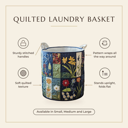 Quilted Laundry Basket - Natural Happiness features infographic