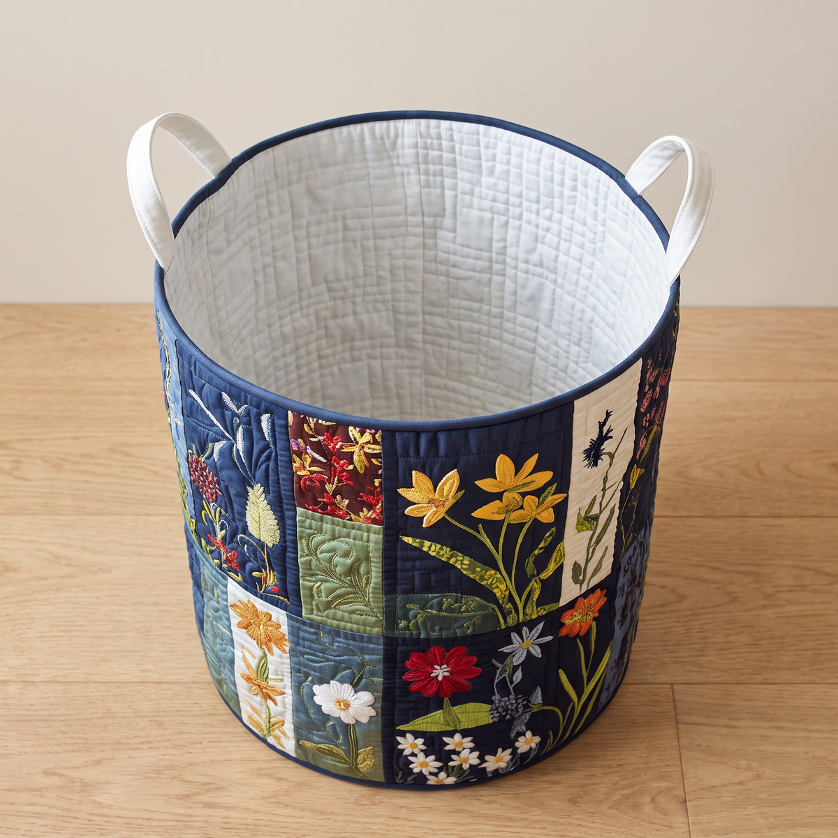 Quilted Laundry Basket - Natural Happiness