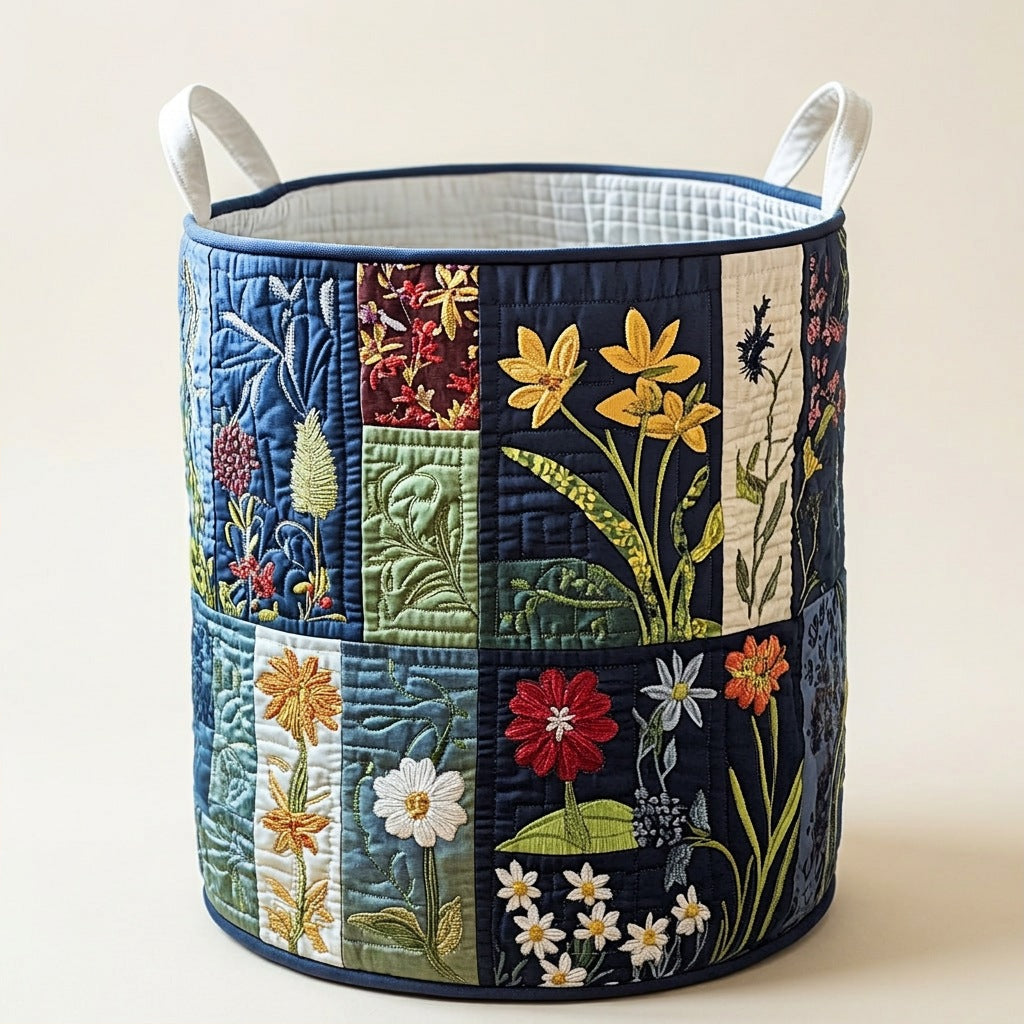 Quilted Laundry Basket - Natural Happiness, studio photo