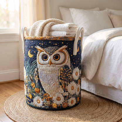 Quilted Laundry Basket - Owls