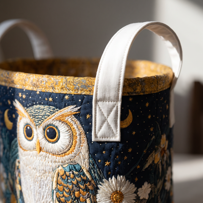 Quilted Laundry Basket - Owls
