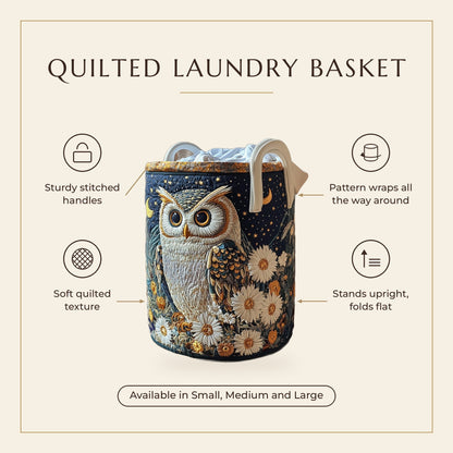 Quilted Laundry Basket - Owls features infographic