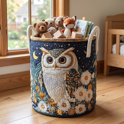 Quilted Laundry Basket - Owls