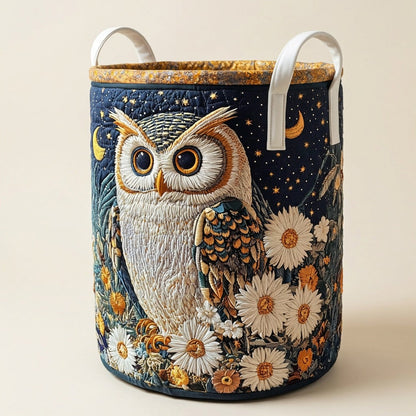 Quilted Laundry Basket - Owls, studio photo