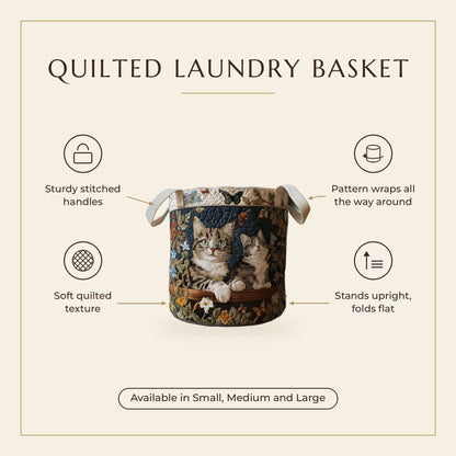 Quilted Laundry Basket - Paws in the Garden features infographic