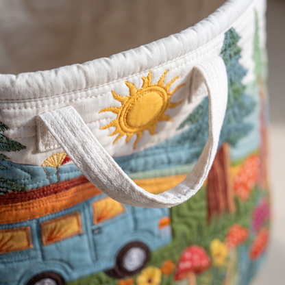 Quilted Laundry Basket - Peaceful Journey