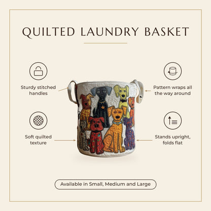 Quilted Laundry Basket - Perfect Allure features infographic