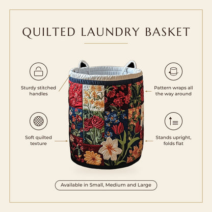 Quilted Laundry Basket - Petals features infographic