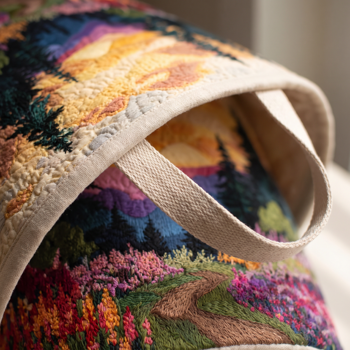 Quilted Laundry Basket - Pines at Sunset