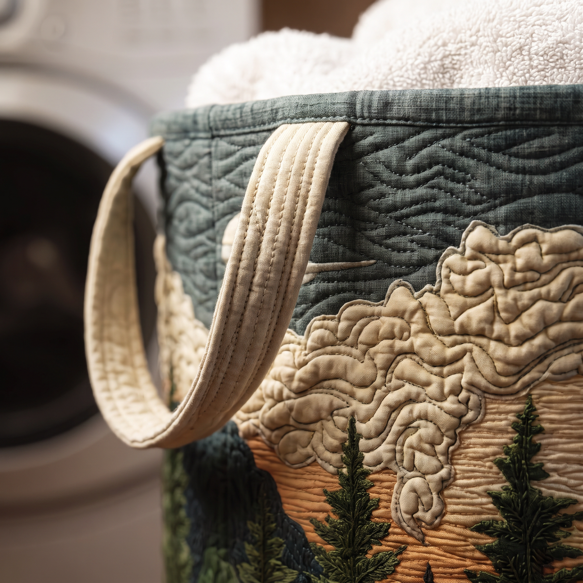 Quilted Laundry Basket - Pines at Sunset II
