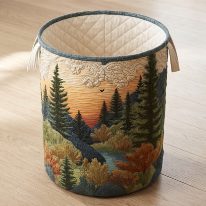 Quilted Laundry Basket - Pines at Sunset II