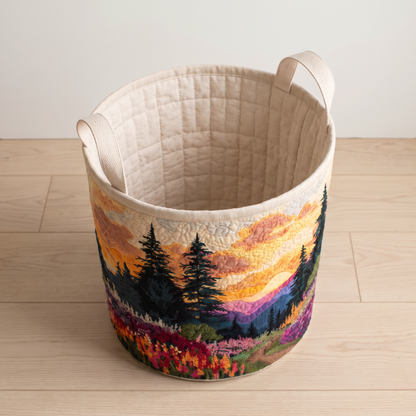 Quilted Laundry Basket - Pines at Sunset
