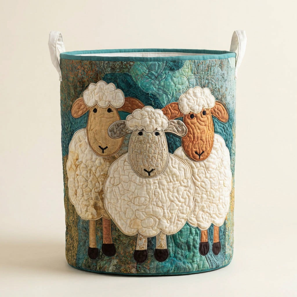 Quilted Laundry Basket - Plush Parade, studio photo