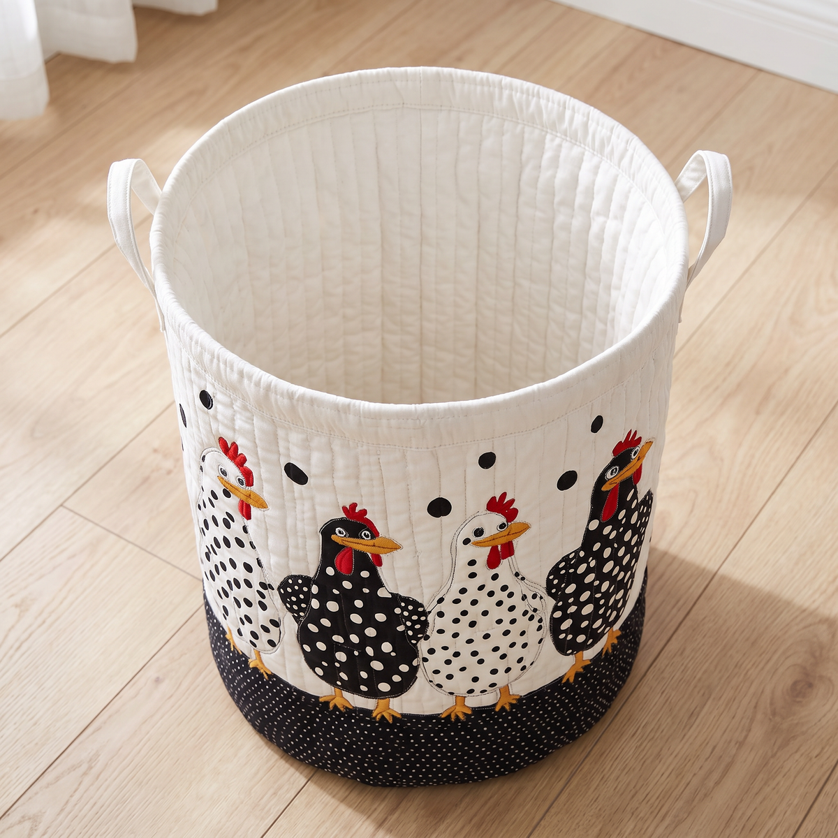 Quilted Laundry Basket - Polka Dots