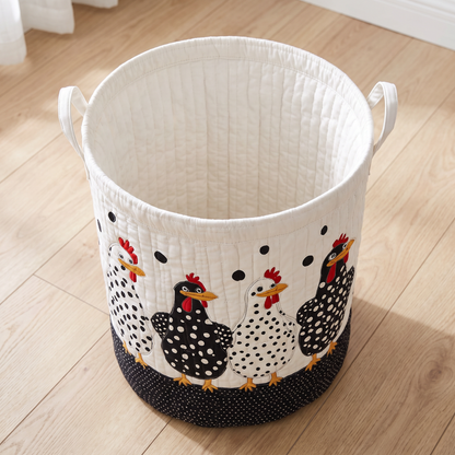 Quilted Laundry Basket - Polka Dots