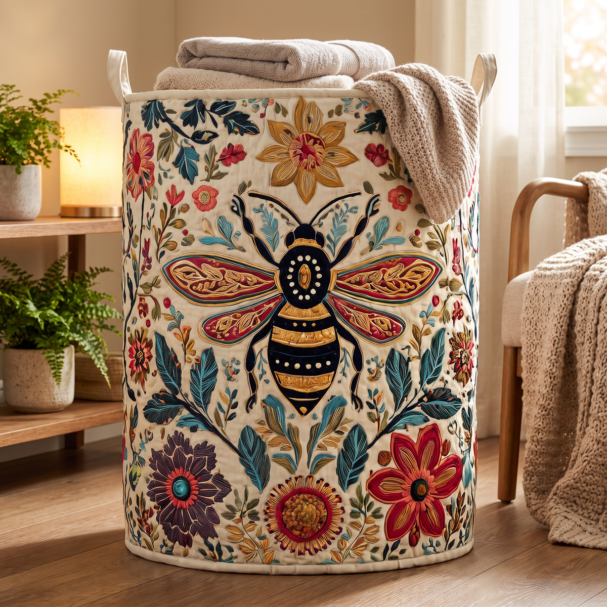 Quilted Laundry Basket - Prairie Spirit