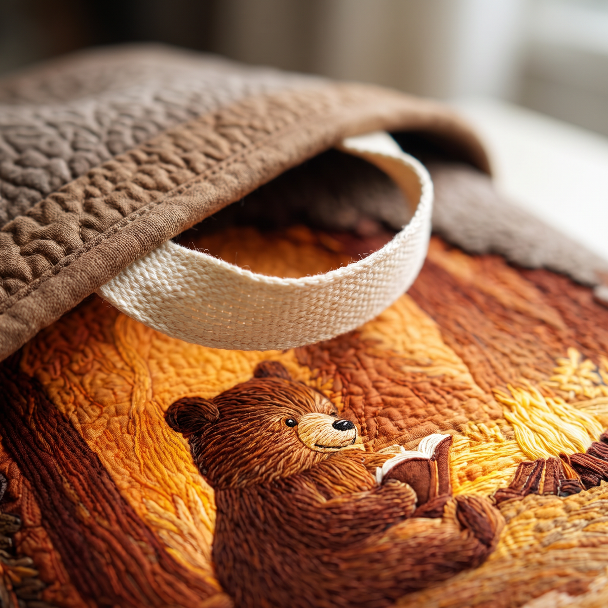 Quilted Laundry Basket - Reading Bear