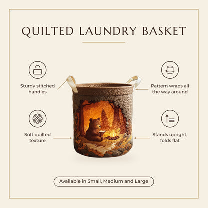 Quilted Laundry Basket - Reading Bear features infographic