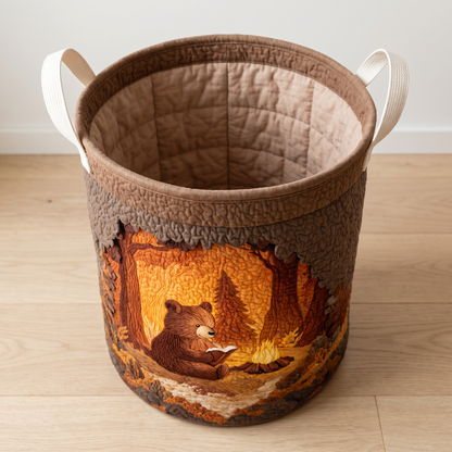 Quilted Laundry Basket - Reading Bear