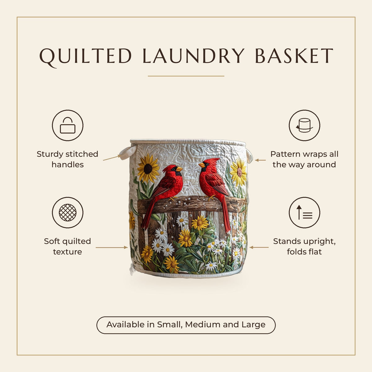 Quilted Laundry Basket - Red Branch features infographic